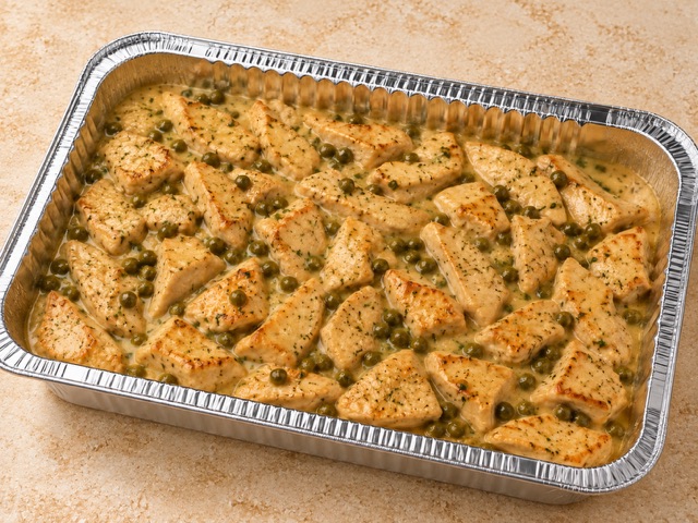 Chicken Piccata served in a party tray