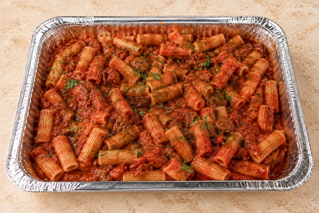 Marinara served in a party tray