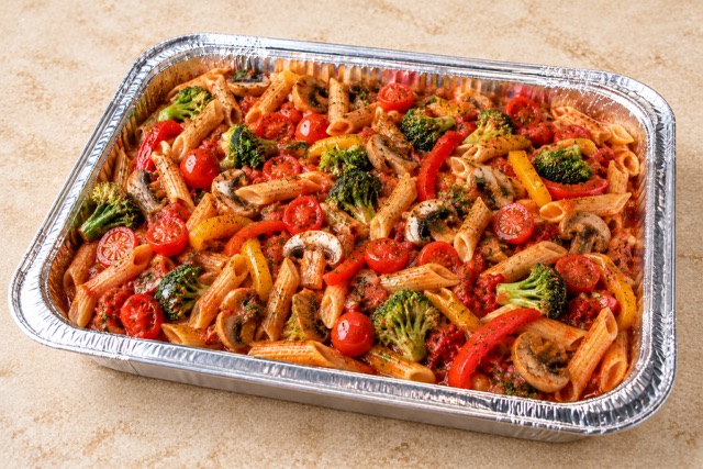Primavera served in a party tray